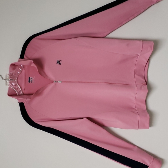 FILA running jacket pink track jacket size large - Picture 1 of 14